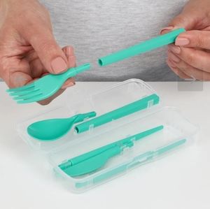 Rubbermaid Sistema Cutlery To Go Travel Cutlery Set Pack, teal, 2pk